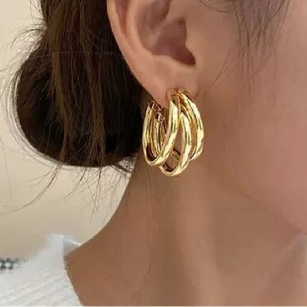 3for$20 NEW Minimalist Cuff Hoop Earrings gold